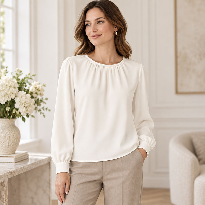 Elisa Bluse mit Rundhalsausschnitt