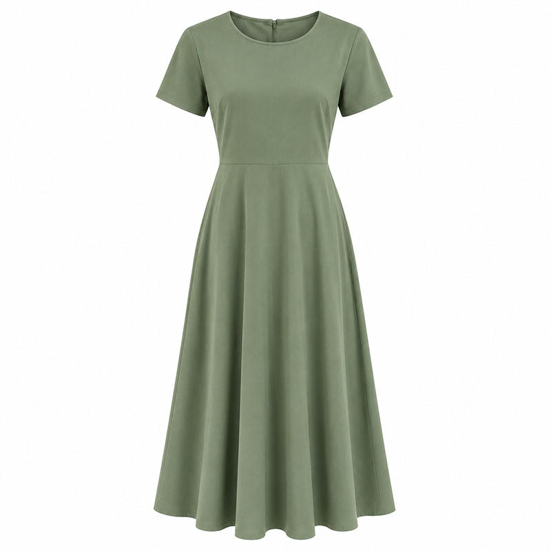 Lena Kurzarm-Midikleid
